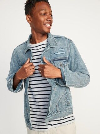 Distressed Non-Stretch Jean Jacket for Men | Old Navy (US)
