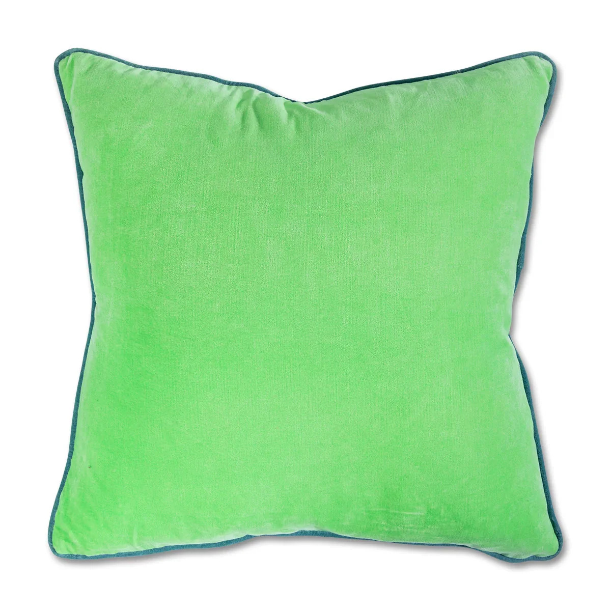 Furbish Studio - Charliss Velvet Pillow - Lime Green + Aqua | Furbish Studio