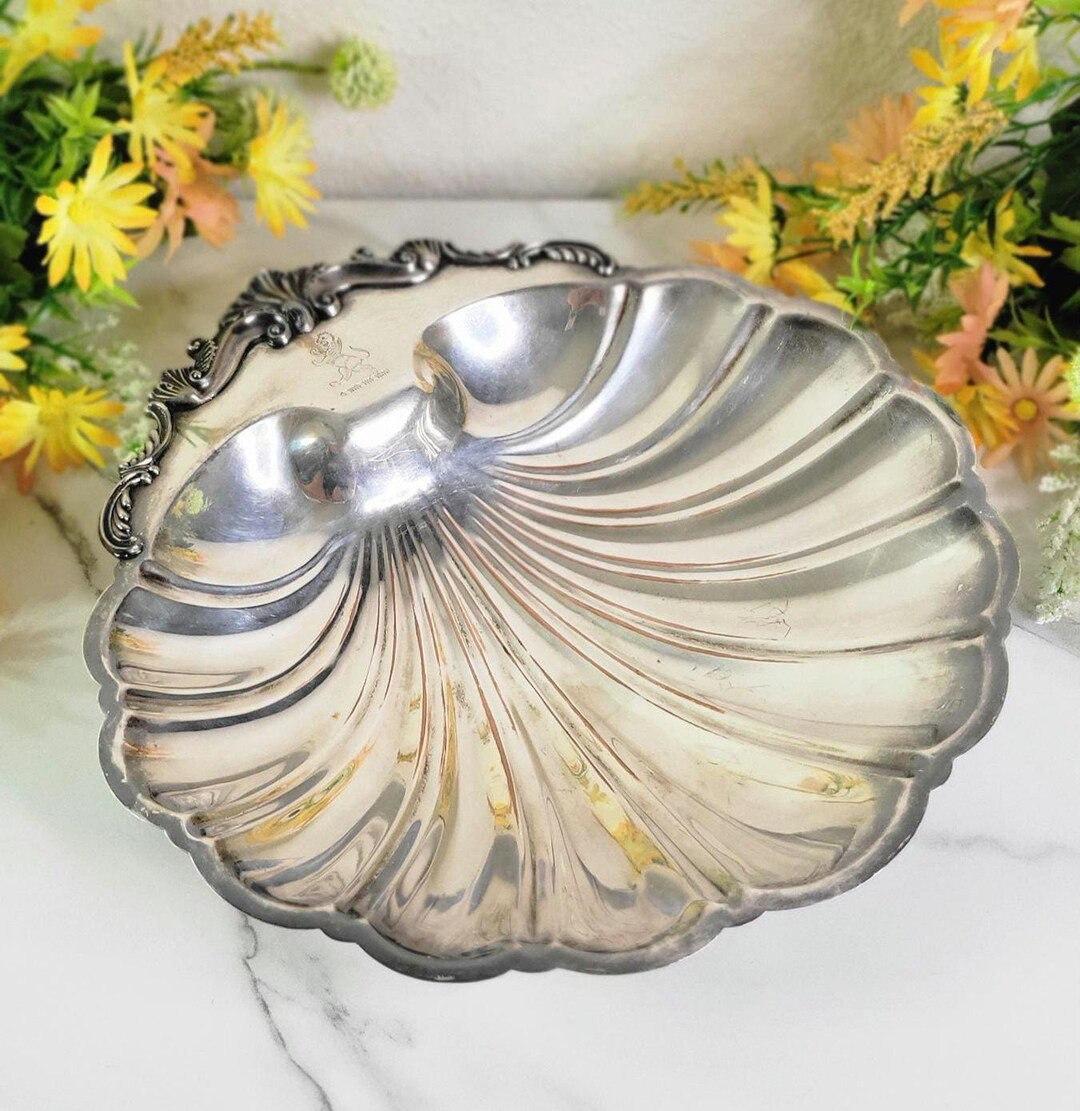 Vintage FB Rogers Silverplate Shell Serving Dish - Silver on Copper - 12.5" - Etsy | Etsy (US)
