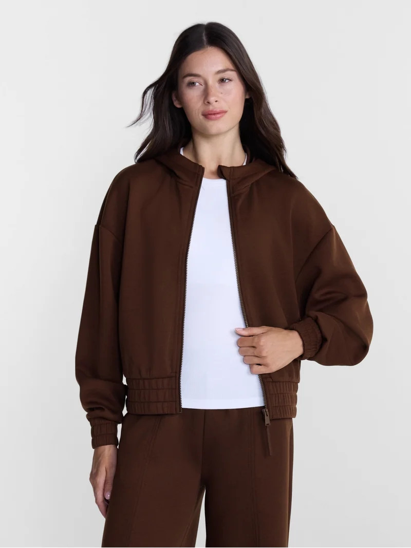 Avia Women's ScubaKnit Cropped Zip Hoodie, Sizes XS-XXXL | Walmart (US)