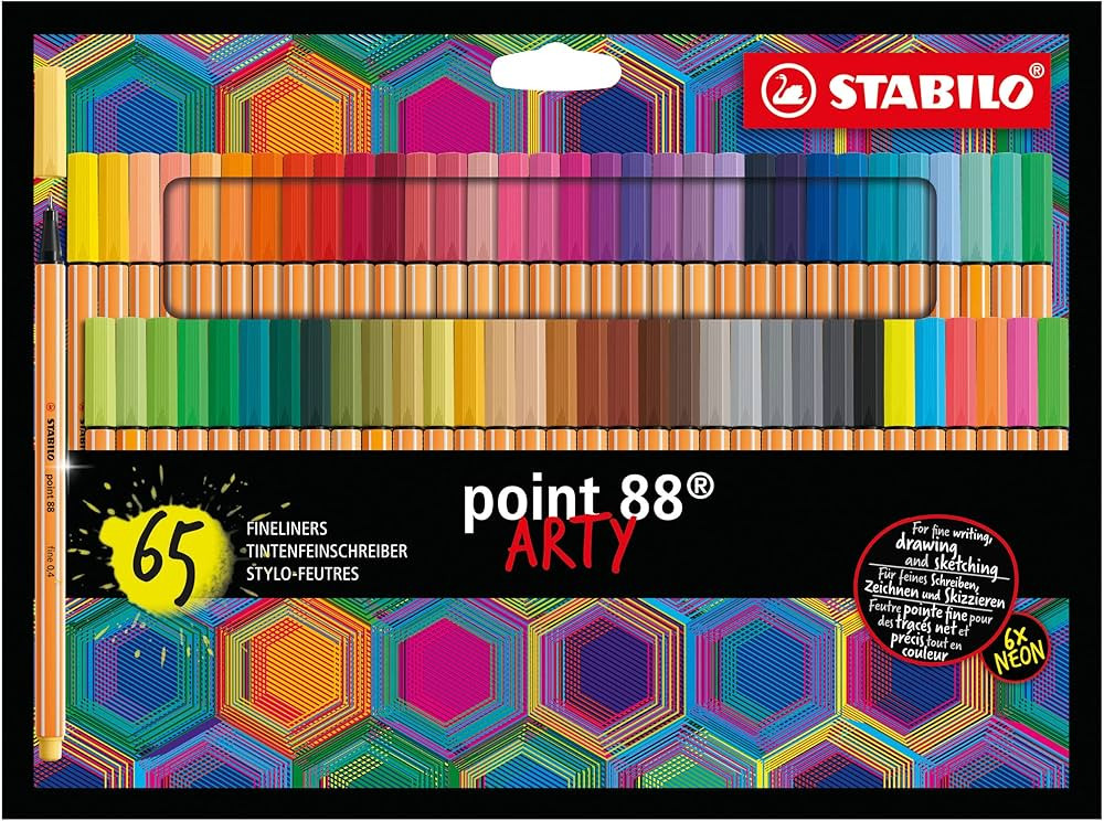 STABILO Fineliner point 88 ARTY - Wallet of 65 - Assorted Colors | Amazon (US)