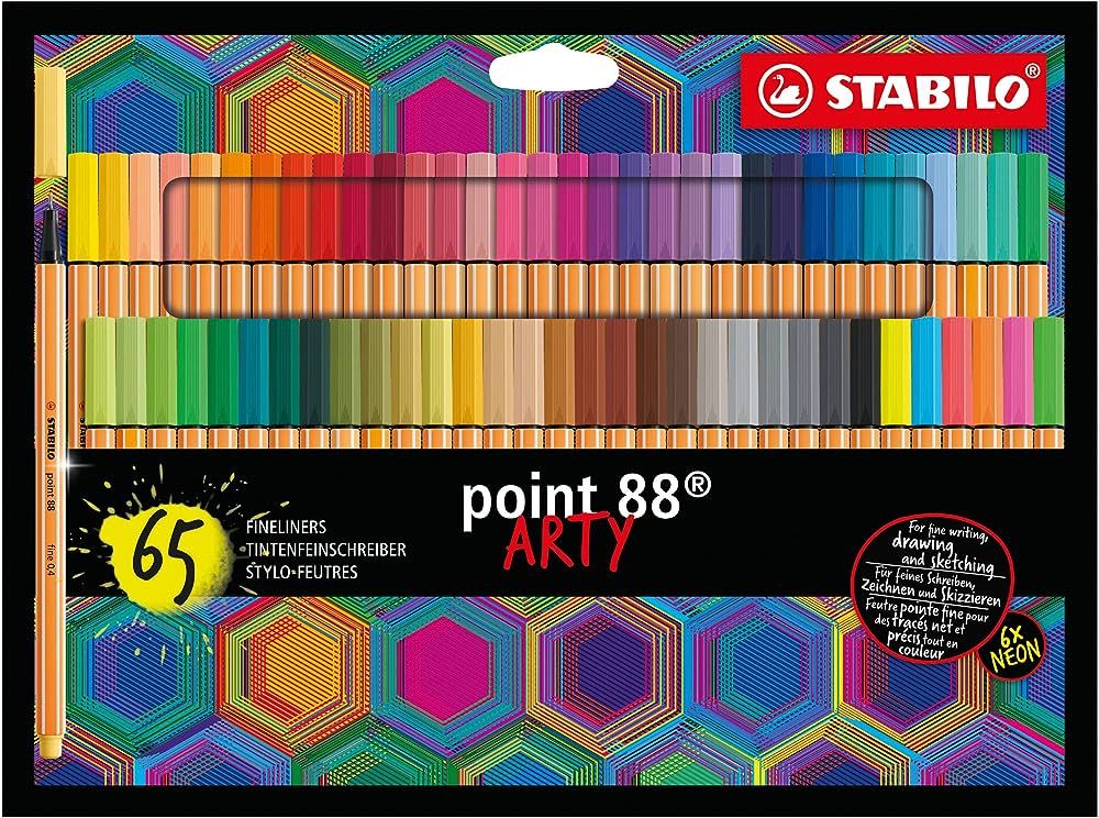 STABILO Fineliner point 88 ARTY - Wallet of 65 - Assorted Colors | Amazon (US)