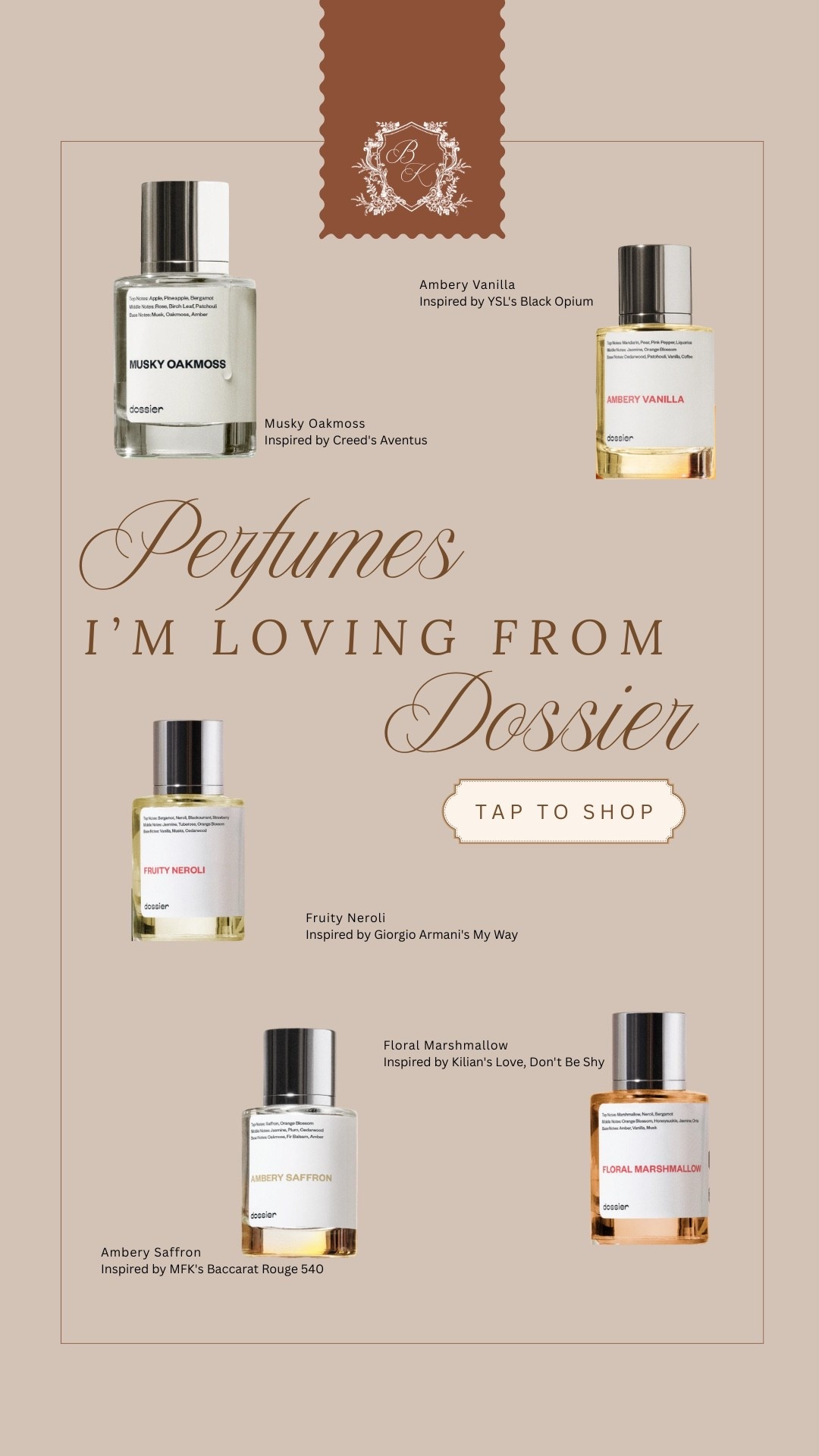 Dossier perfumes I’m loving 

#LTKBeauty #LTKFindsUnder100