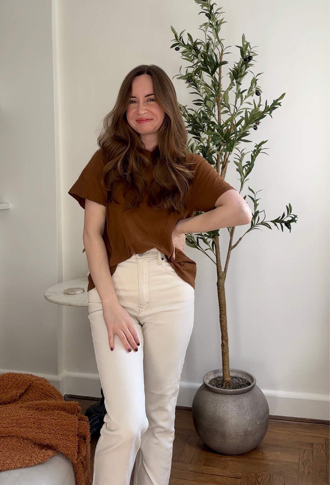 fall jeans and a tee