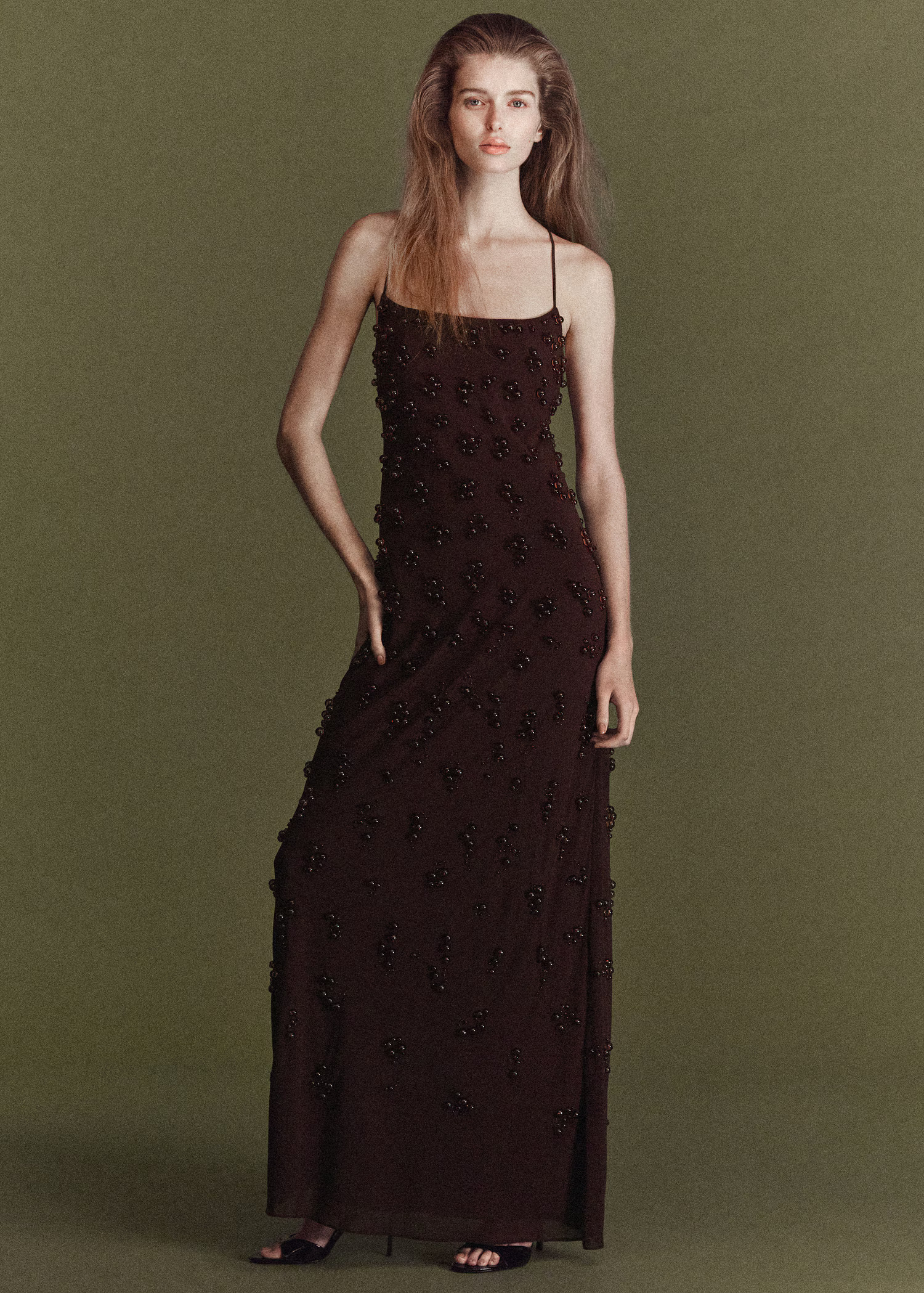 Long dress with embroidered spheres - Women | MANGO USA | Mango (US/MX/AU)