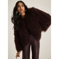 Burgundy Mongolian Jacket | Mint Velvet