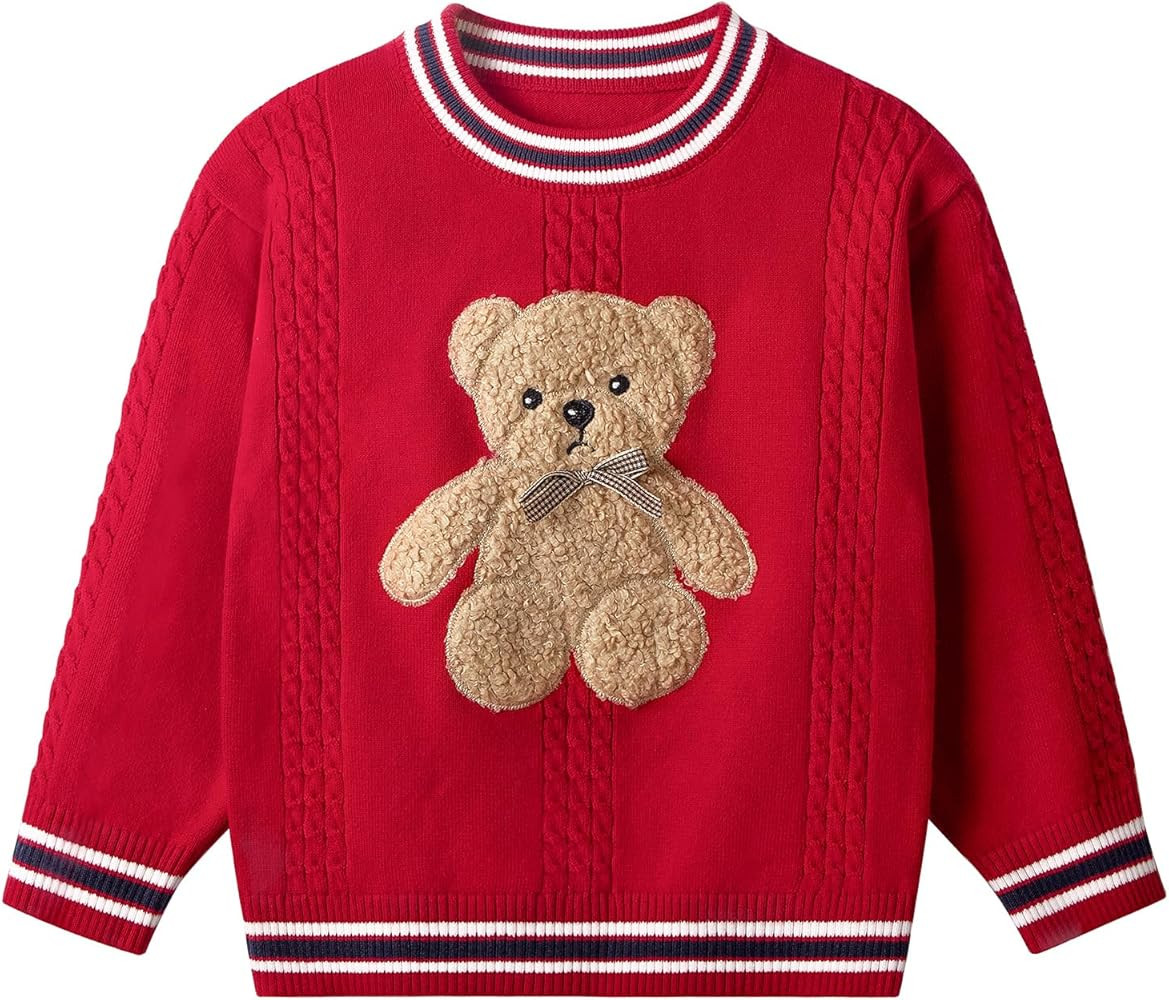Danny D Boys Girls Cute Cartoon Pattern Knit Pullover Sweater Kids Fall Winter Long Sleeve Warm T... | Amazon (US)