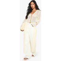 Womens Crochet Maxi Cardigan - White - S | boohoo (US & Canada)
