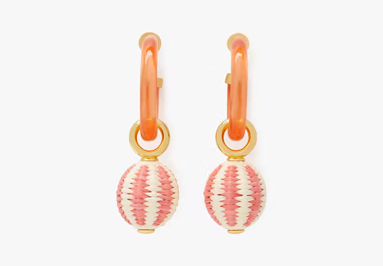 Feeling Bubbly Raffia Charm Hoops | Kate Spade Outlet