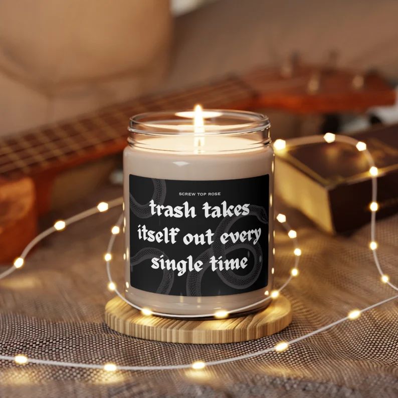 Trash Takes Itself Out Candle, Reputation Vibes, Subtle Swift Decor, Rep Era Candle, Taylor Trash... | Etsy (US)