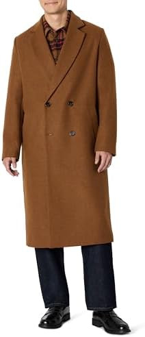 Amazon Essentials (Demi's Pick) Men's Relaxed-Fit Double Breasted Wool Blend Longline Topcoat | Amazon (US)