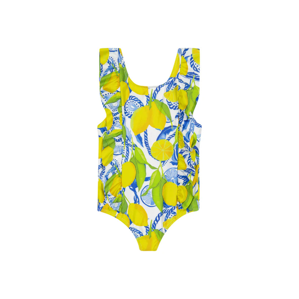 Hawaiian Kids Swimwear | The Positano - Girls Ruffle One Piece UPF 50+ | Kenny Flowers
