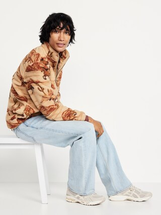 Printed Sherpa Quarter-Zip Pullover | Old Navy (US)