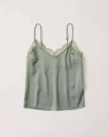 Lace Trim Double Strap Cami | Abercrombie & Fitch US & UK