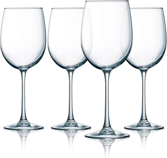 Luminarc Cachet 19 Ounce White Wine Glass 4-Piece Set, Clear, | Amazon (US)