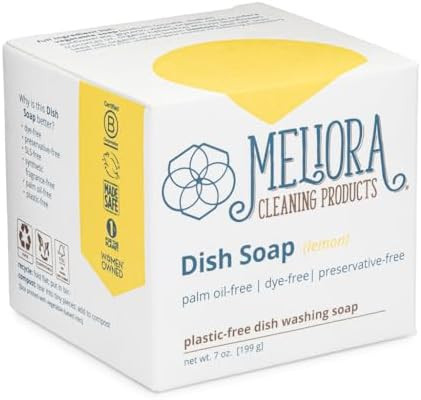 Meliora Cleaning Products Dish Soap Bar, Lemon | Amazon (US)