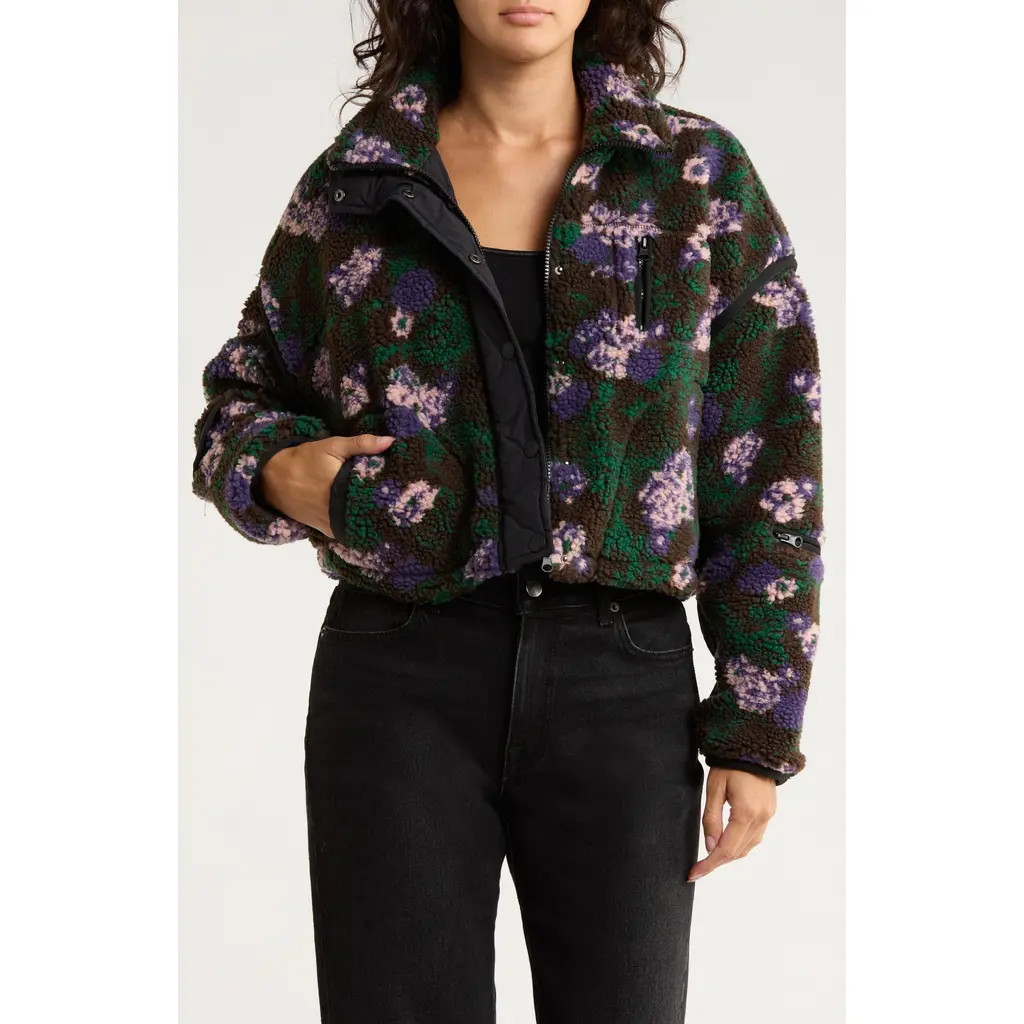 BLANKNYC Floral Faux Shearling Jacket in Peak Hours at Nordstrom Rack, Size Small | Nordstrom Rack