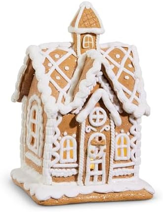 RAZ Imports Christmas Lighted Gingerbread House Figurine, 7.75-inch Height, Holiday Decoration | Amazon (US)