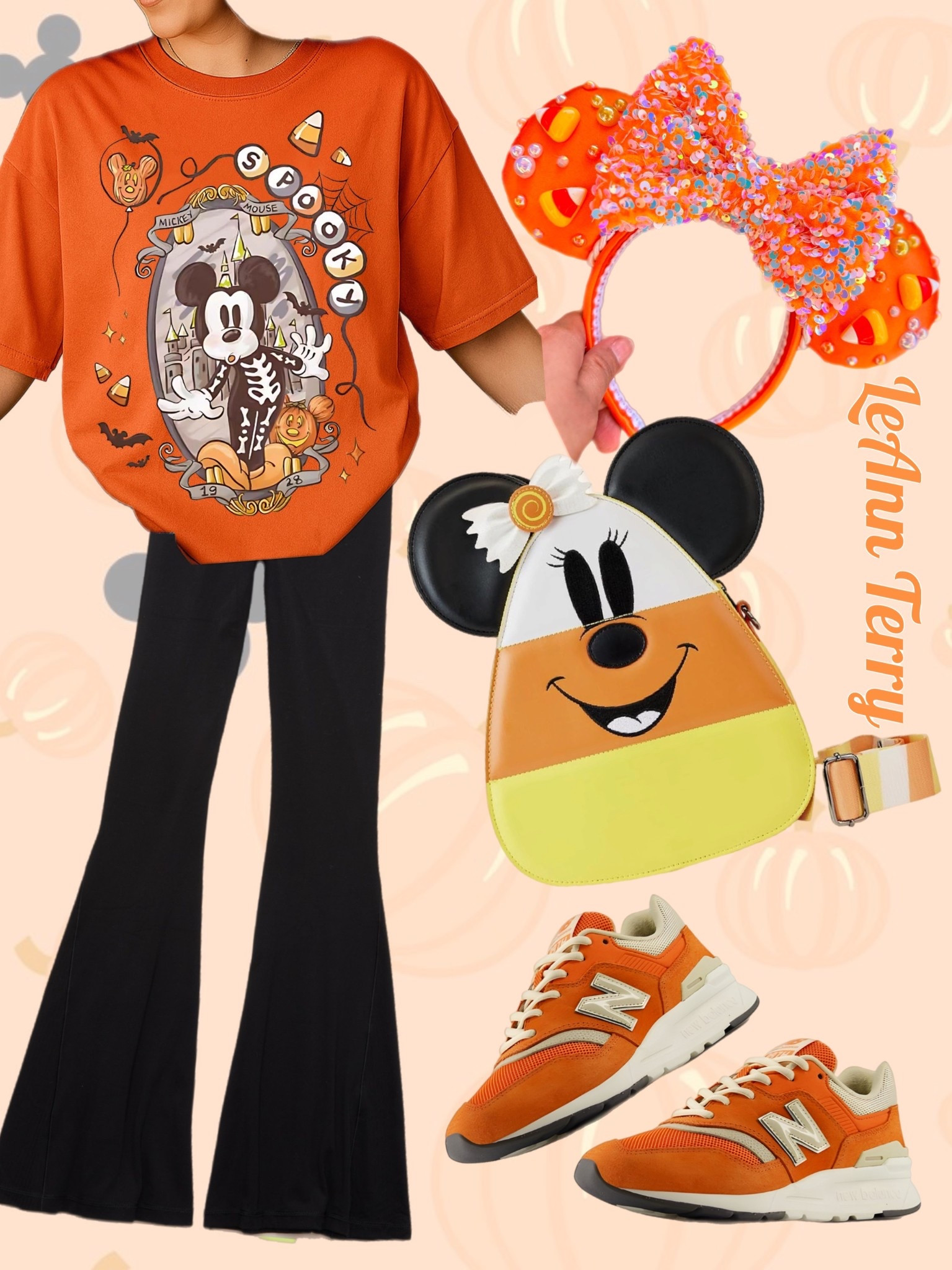 ✨Spooky season style is here! 🎃🖤🍬 Rocking all the candy-corn vibes with this cozy Mickey tee, flare pants, and the cutest Minnie backpack. Perfect for Disney days or Halloween nights! 🏰👟🎀 #DisneyStyle #SpookySeason #LTKSeasonal #DisneyOOTD #LTKFinds
