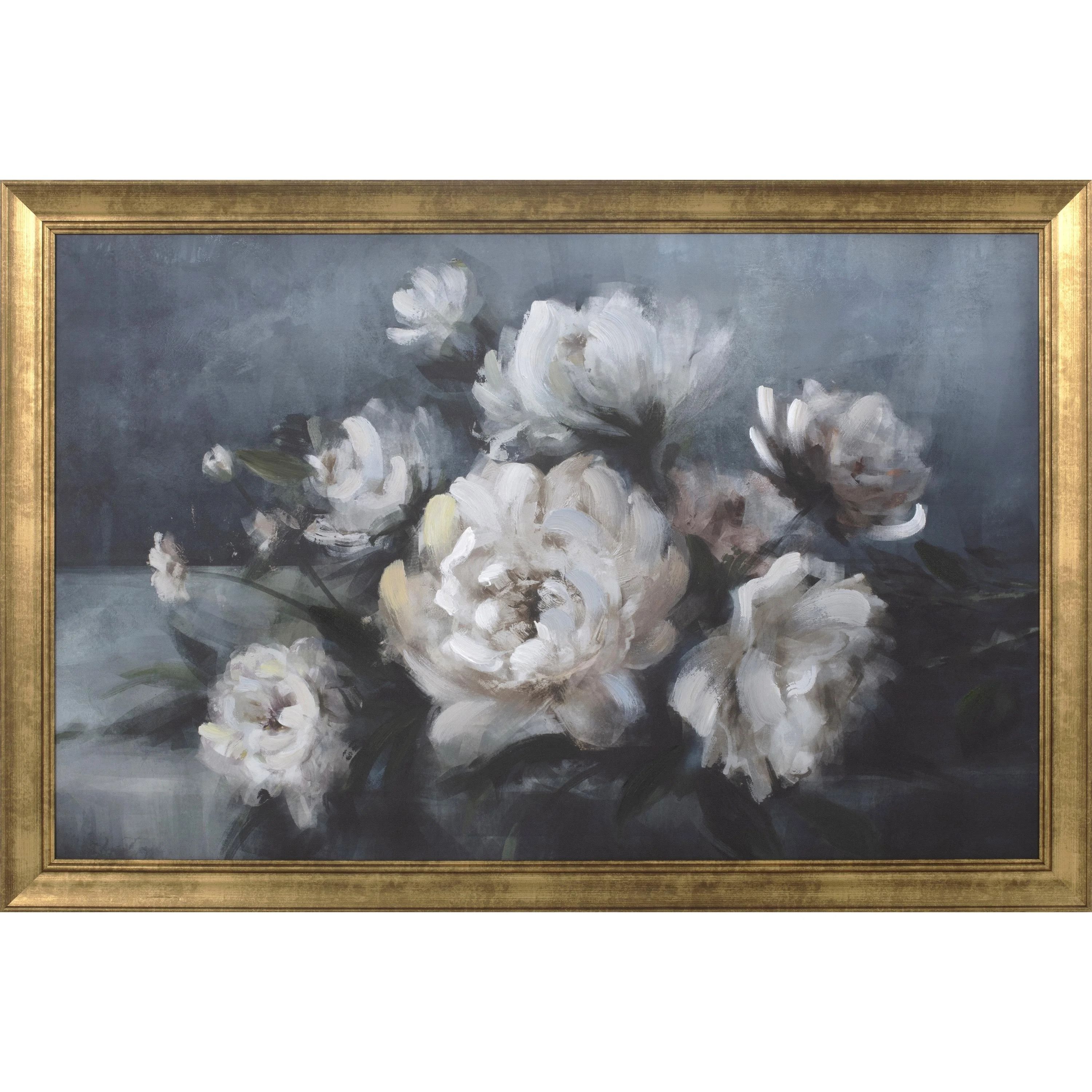 My Texas House White Floral on Moody Blue Framed Canvas Board 36" x 24" | Walmart (US)