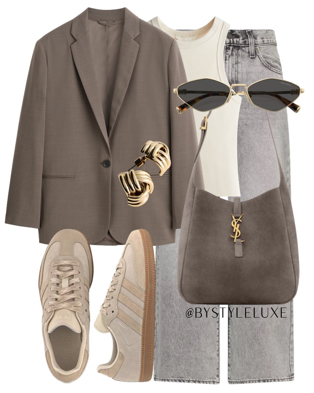 TAUPE - gorgeous taupe grey blazer with grey jeans and my current fave Sambas for a chic everyday look

#adidassamba #jeans #autumnoutfit

#LTKshoes #LTKjeans #LTKautumn