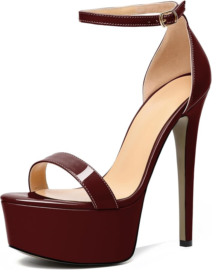 Women Platform Stiletto High Heel Sandals Open Toe Heels Sky High Heels 6 Inch One Strap Pump Sho... | Amazon (US)