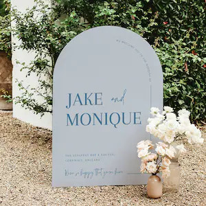 Dusty Blue Wedding Welcome Sign French Blue Welcome Sign Wedding Template Welcome Sign Blue Arche... | Etsy (US)