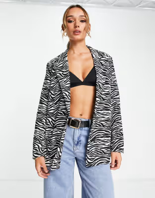 Urban Threads - Oversized blazer in dierenprint | ASOS (Global)