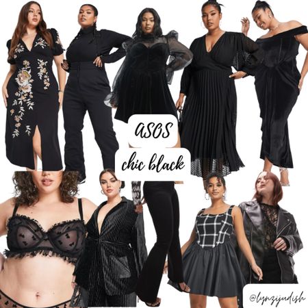 ASOS - chic black 

Plus size fashion, plus size style, size 16 influencer, lbd, little black dress, black floral dress, black salopette, ski pangs, black velvet dress, black pleated dress, Bridgerton, black sheer bra, black blazer, NYE look, New Year’s Eve, black jacket, faux leather jacket 

#LTKunder50 #LTKunder100 #LTKcurves