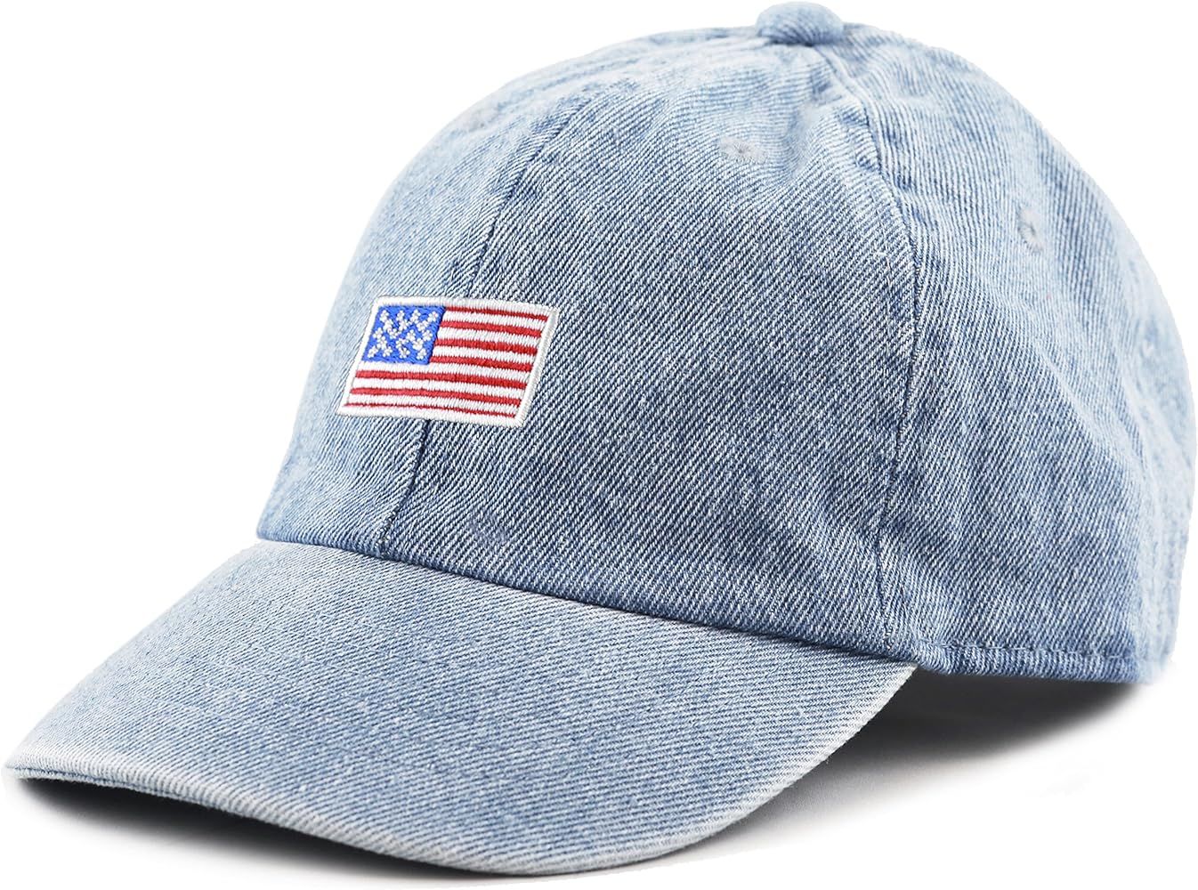 The Hat Depot Kids American Flag & Cute Embroidery Cotton Baseball Cap Hat | Amazon (US)