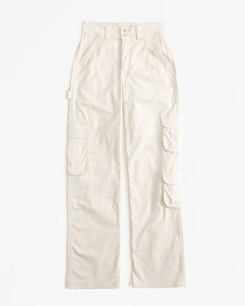 Abercrombie & Fitch Women's Relaxed Cargo Pant in Cream - Size 28 LONG | Abercrombie & Fitch (US)
