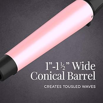Remington CI9538 Pro 1"-1.5" Pearl Ceramic Conical Curling Wand, Digital Controls + 10 Heat Settings | Amazon (US)