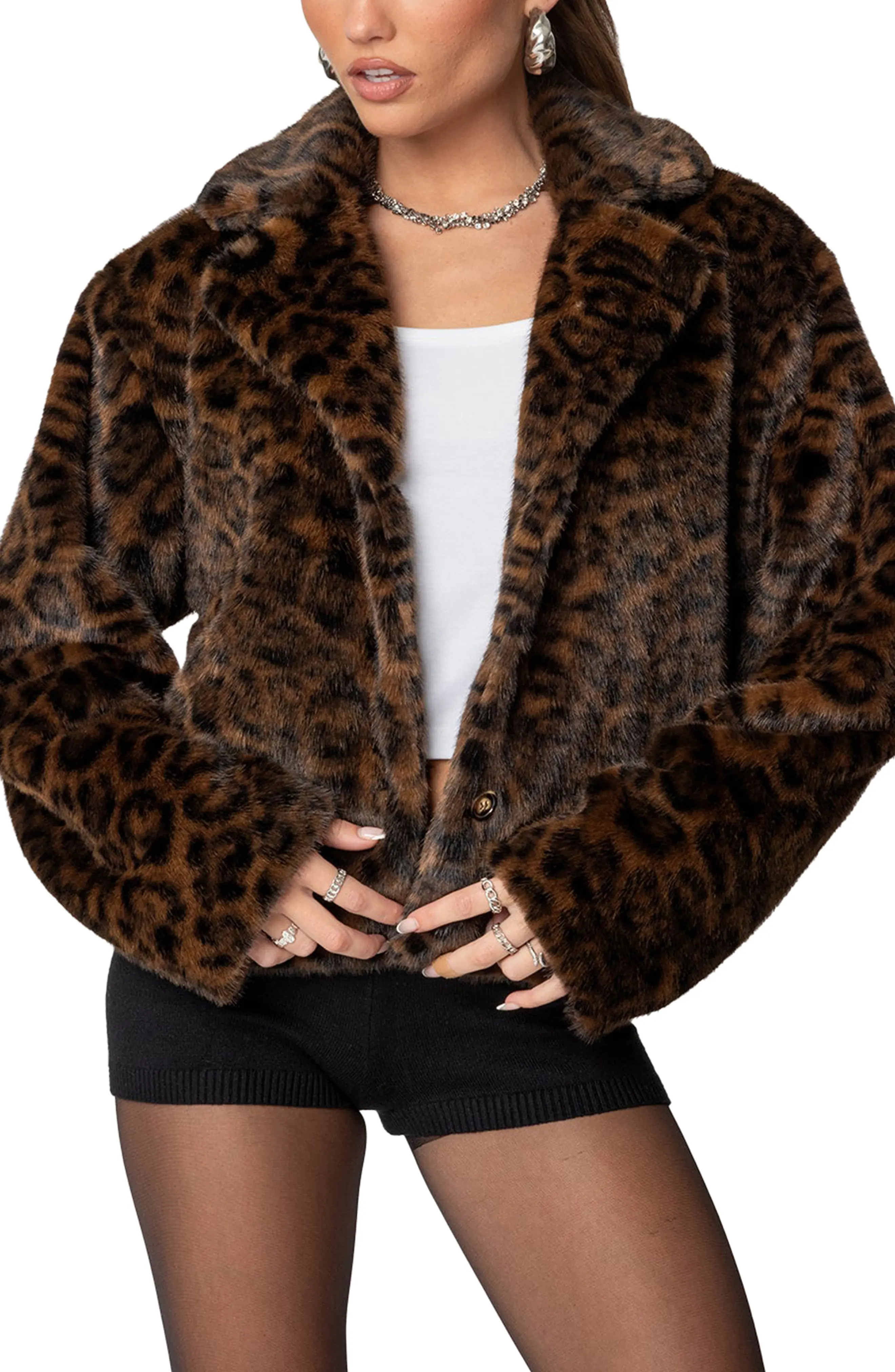 EDIKTED Lady Leopard Faux Fur Jacket (Women) | Nordstrom | Nordstrom
