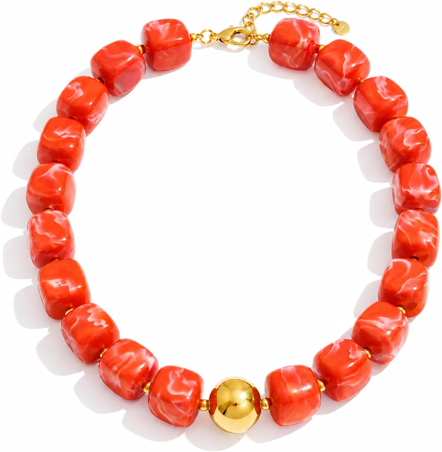 Mchic Colorful Chunky Beaded Necklace for Women, Acrylic Statement Choker | Amazon (US)