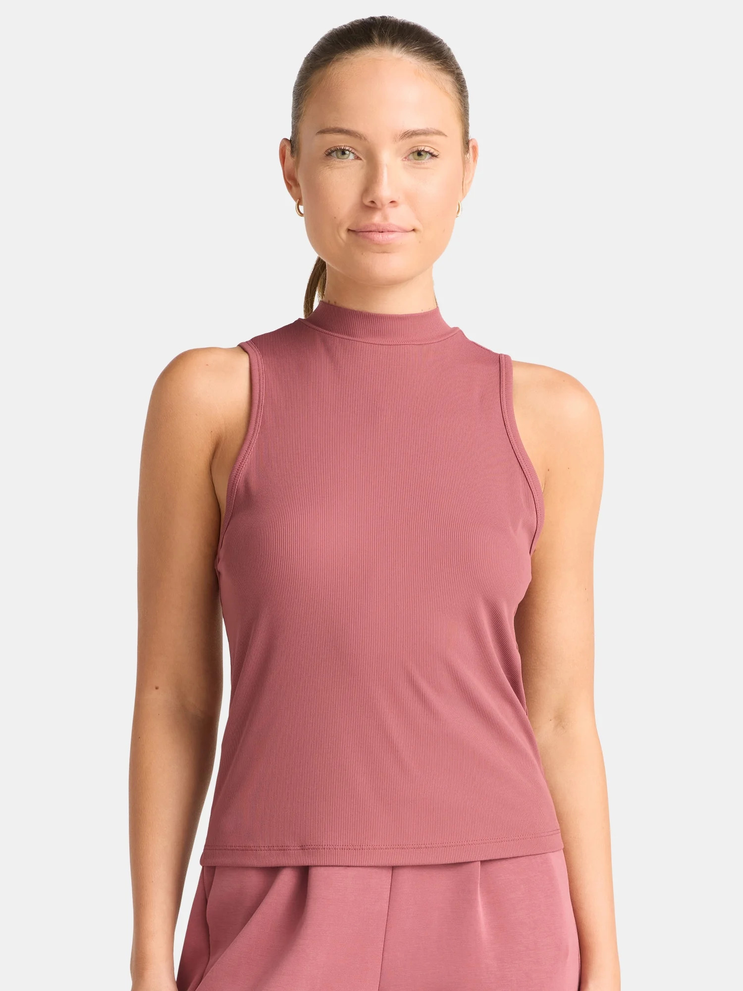 Avia Women's Ribbed Mock Neck Tank Top, Sizes XS-XXXL | Walmart (US)