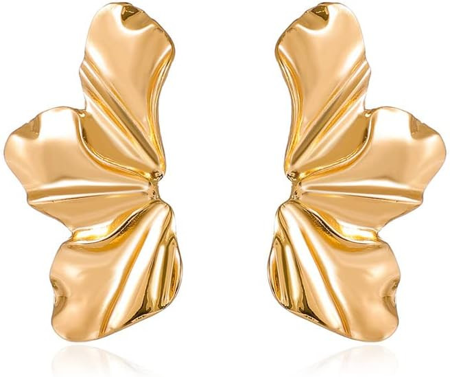 Gold Flower Earrings 14K Gold Plated Flower Dangle Drop Earrings, Sparkling Dainty Earrings for W... | Amazon (US)