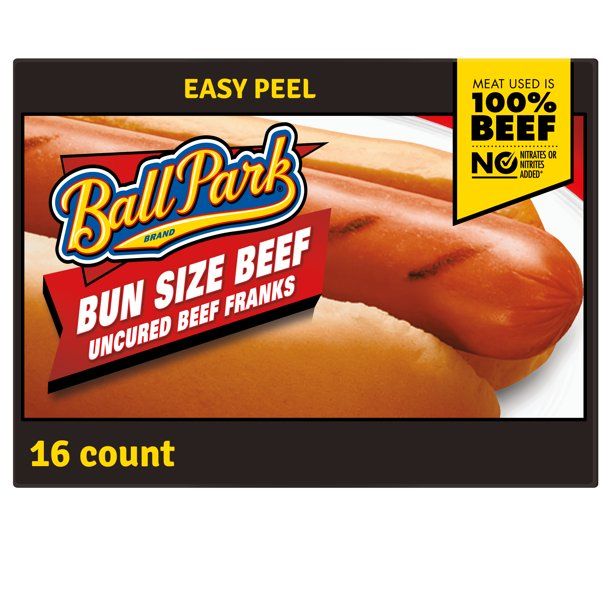 Ball Park Bun Size Beef Hot Dogs, 30 oz, 16 Ct - Walmart.com | Walmart (US)