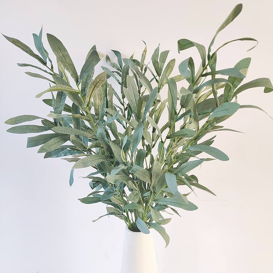 4pcs Faux Greenery Branches Stems Fake Olive Branches Artificial Plants for Vase Home Party Decor... | Amazon (US)