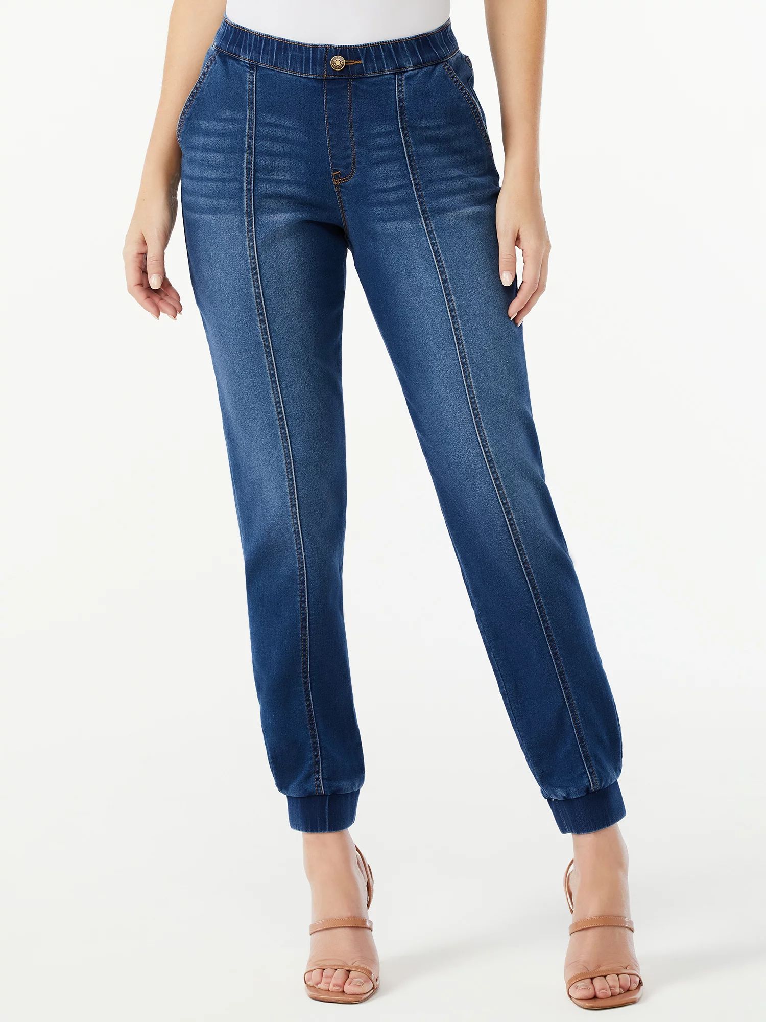 Sofia Jeans by Sofia Vergara Women's Paula Knit Denim Joggers | Walmart (US)