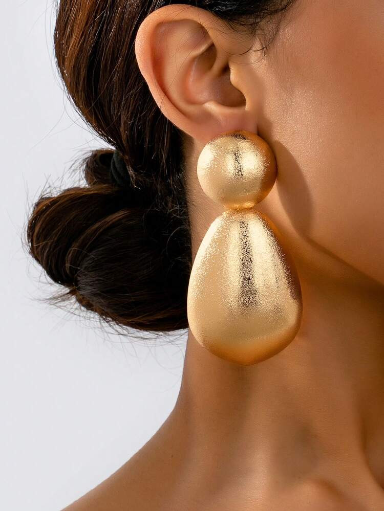 1 Pair Fashion Rough Style Transparent Surface Stud Earrings | SHEIN