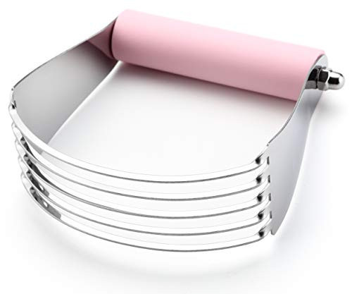 Spring Chef Large Dough Blender For Baking, Professional Dough Cutter Tool, Stainless Steel Puff Pastry Cutter Tool, Dishwasher Safe Pastry Blender for Easy Mixing - Pink Lemonade | Amazon (US)
