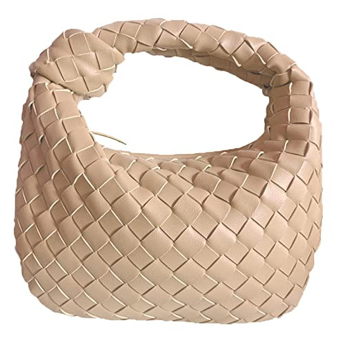 Women Soft PU Leather Woven Handbag Summer Handmade Hobo Shoulder Bag Woven Clutch Bag Knotted Ca... | Amazon (US)