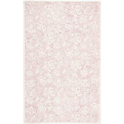 Metro MET853 Hand Tufted Indoor Area Rug - Pink/Ivory - 10'x14' - Safavieh: Floral Pattern, Wool-Cotton Blend, Low Pile | Target