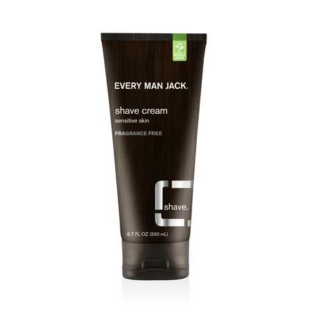Every Man Jack Shave Cream - Sensitive Skin - Fragrance Free - 6.7 Oz | Walmart (US)