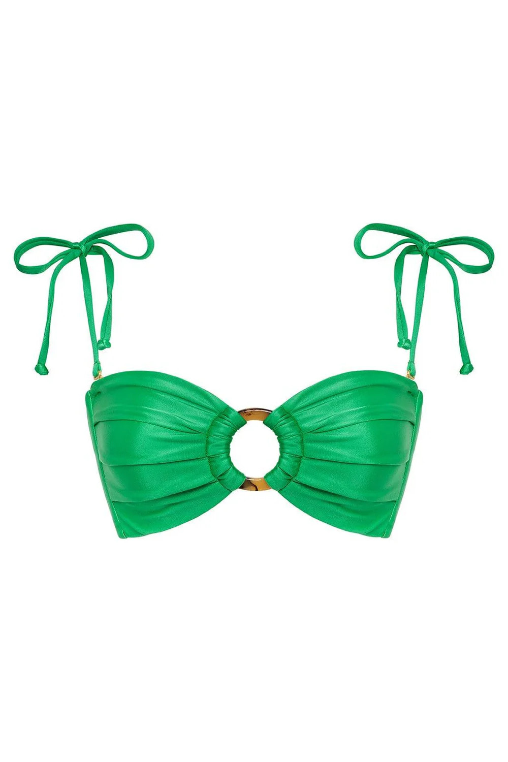 Emerald Shimmer Tori Ties Bandeau Bikini Top | Montce