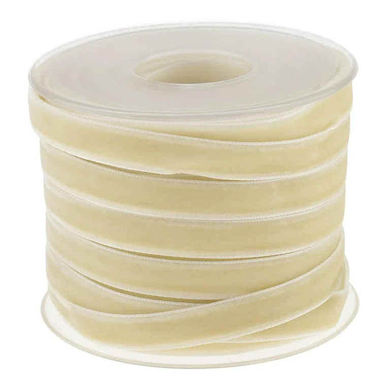 20 Yards Velvet Ribbon Spool Available in Many Colors 10mm/0.4inch Wide - Beige | Walmart (US)