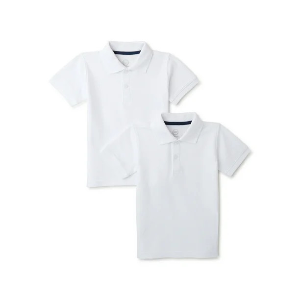Wonder Nation Toddler Boys School Uniform Short Sleeve Pique Polo Shirt, 2-Pack, Sizes 2T - 5T - ... | Walmart (US)