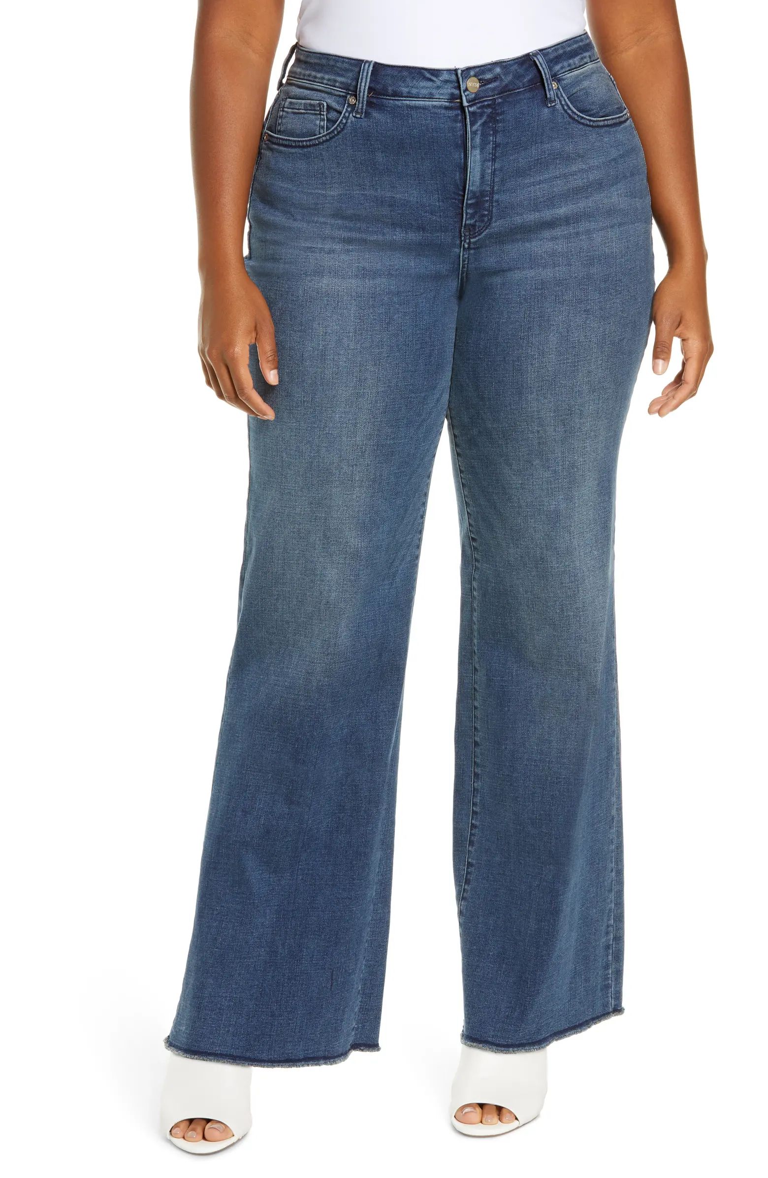 Teresa Fray Hem Wide Leg Jeans | Nordstrom