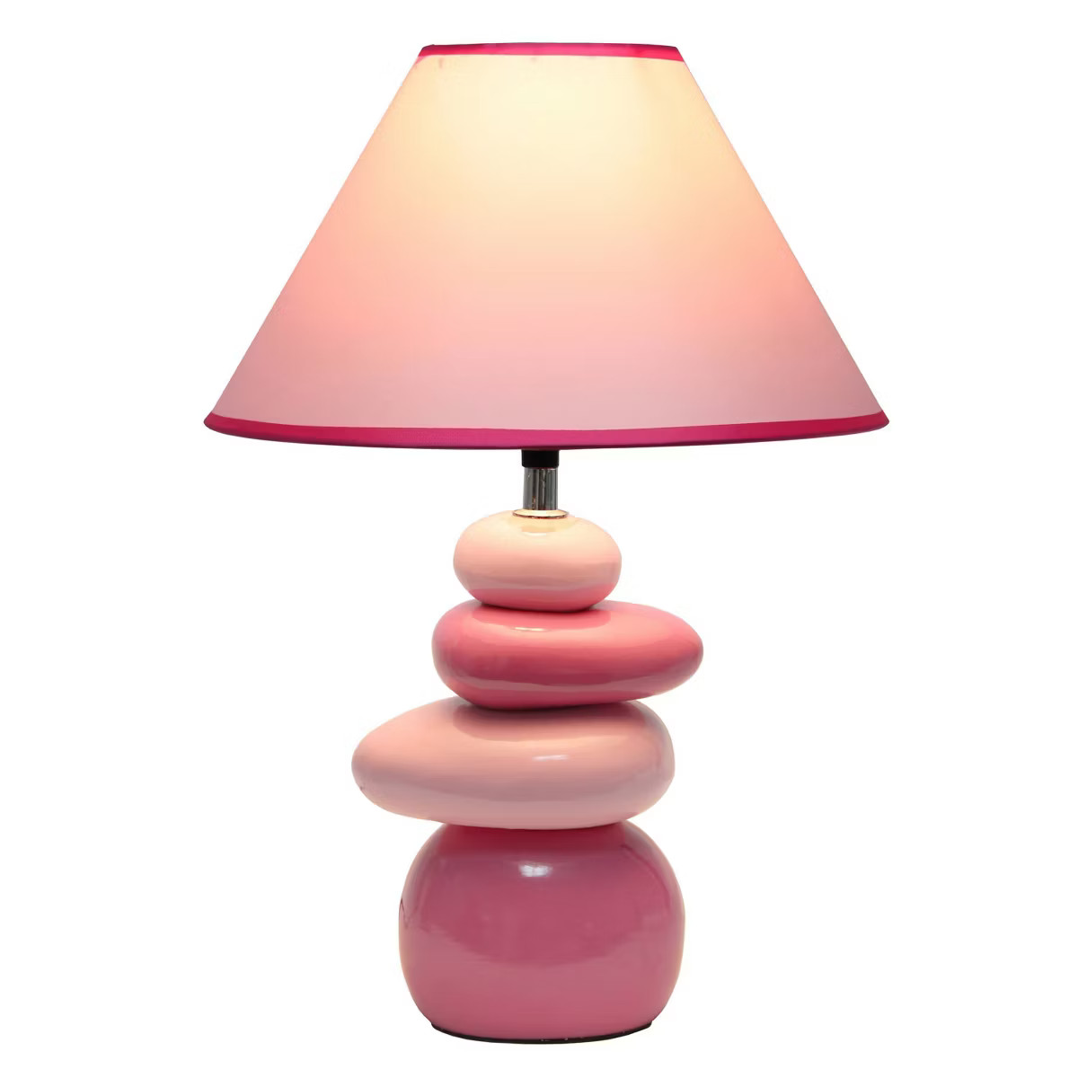 17.25" Contemporary Ceramic Stacking Stones Table Desk Lamp Pink - Creekwood Home: No Assembly, C... | Target