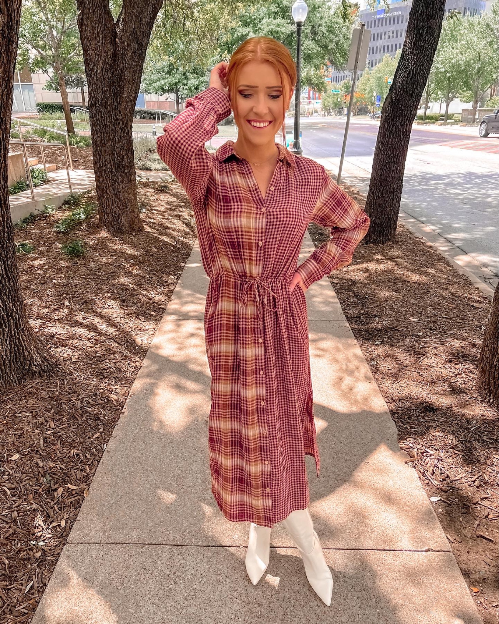 Plaid shirt dress from Nordstrom 

I sized down a size 

#LTKunder100 #LTKSeasonal #LTKshoecrush